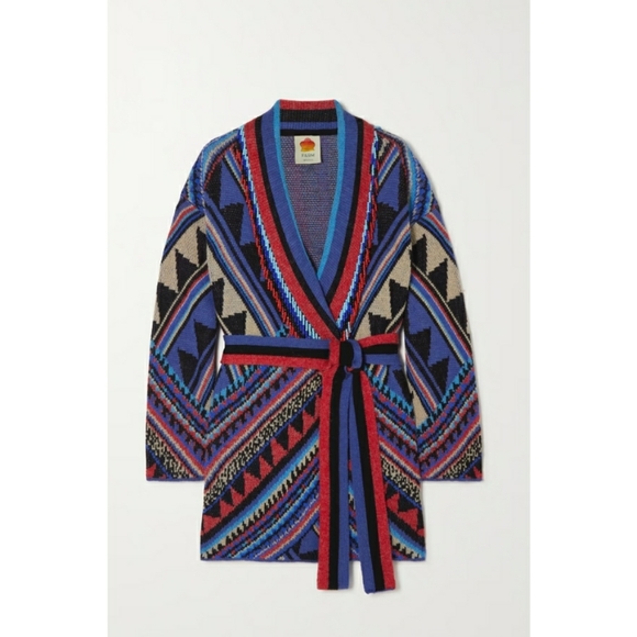 46. Farm Rio Julie Stripes Embroidered Cardigan - Picture 9 of 16